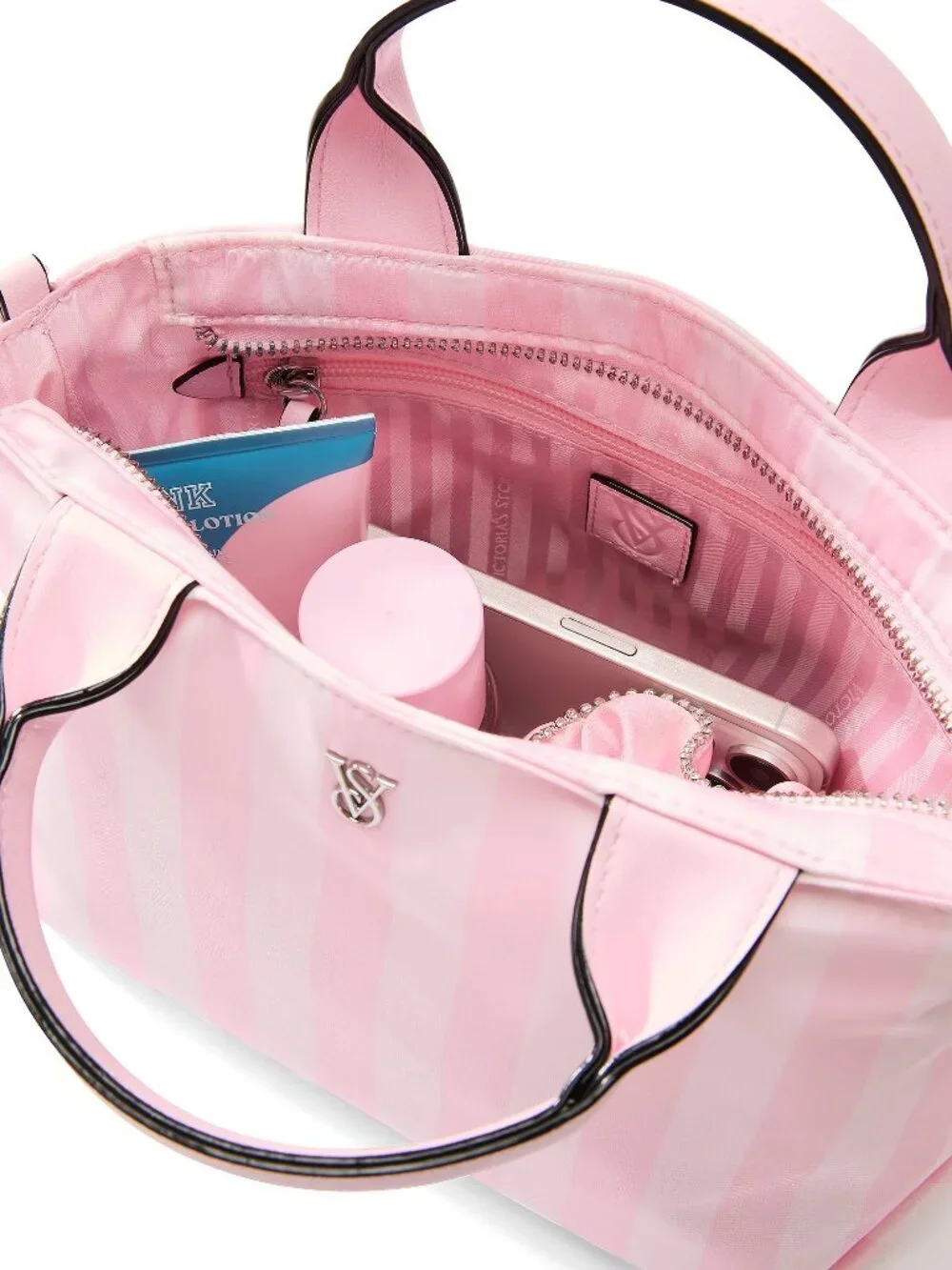 Victoria's Secret Mini Crossbody Tote Bag, Heritage Stripe - NWT